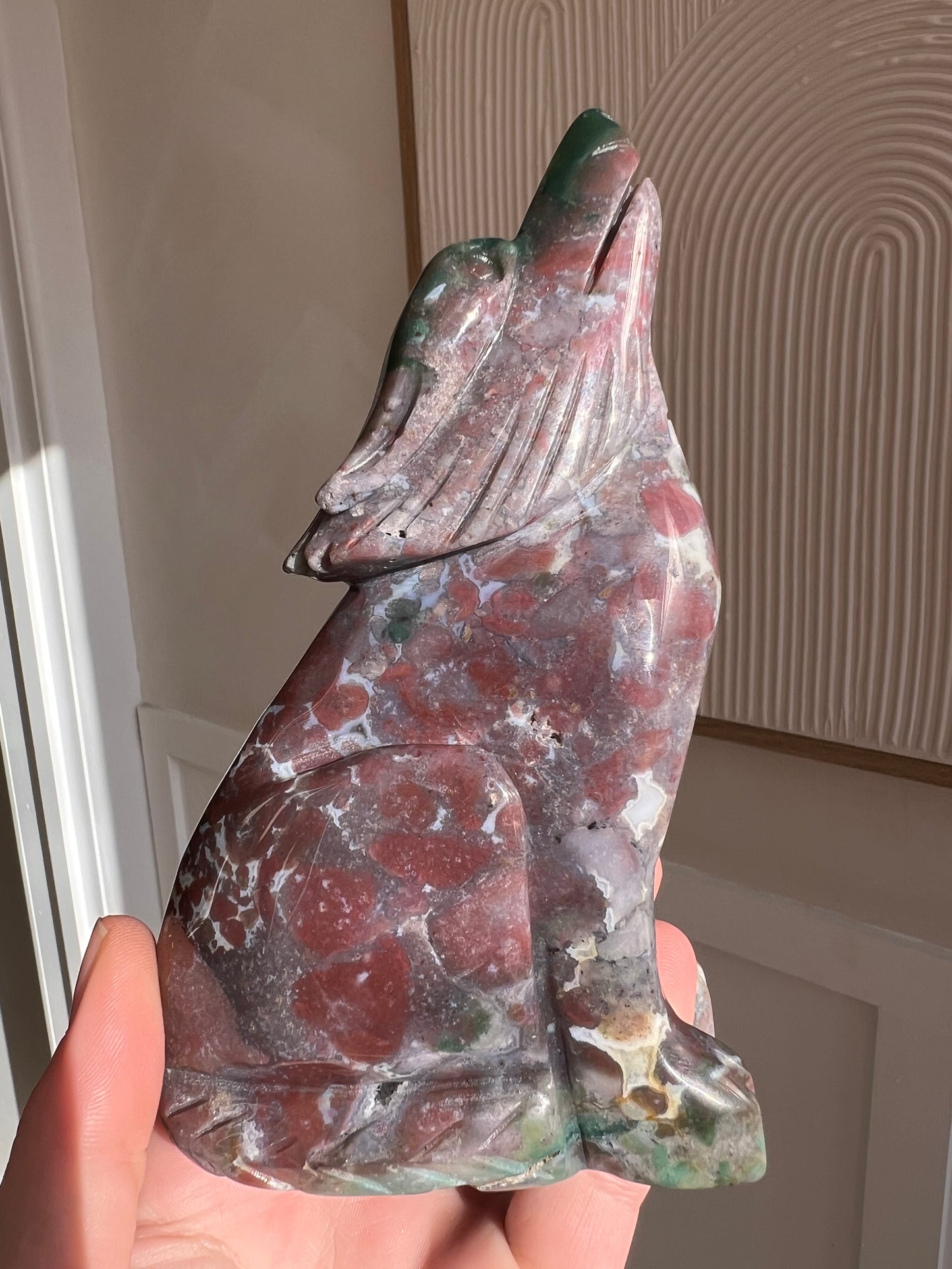 Ocean jasper standing wolf