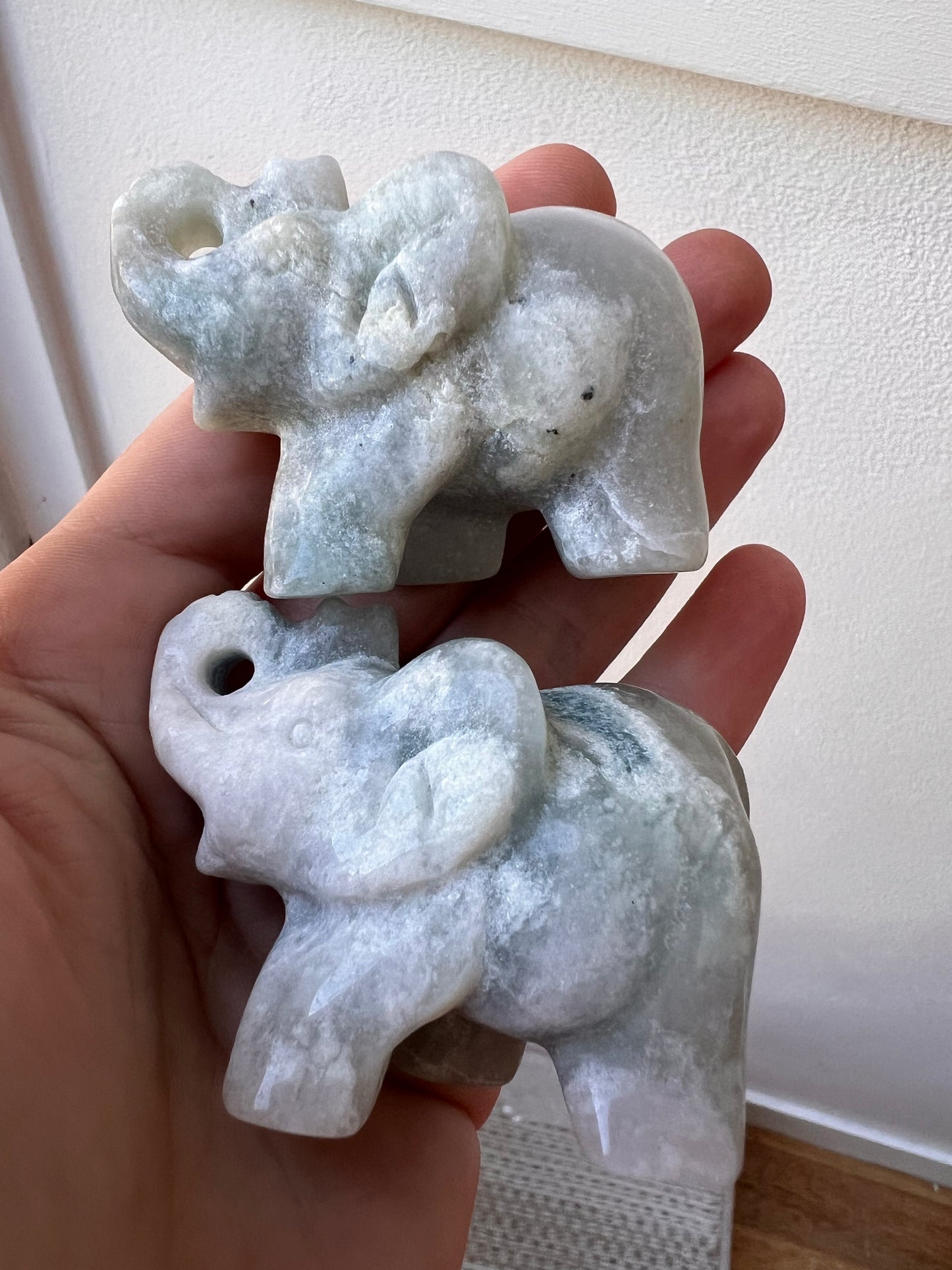 Emerald jade elephant carving