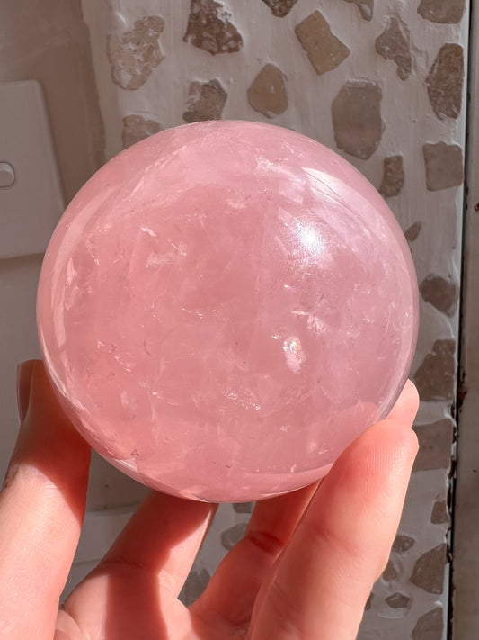Madagascan medium rose quartz spheres