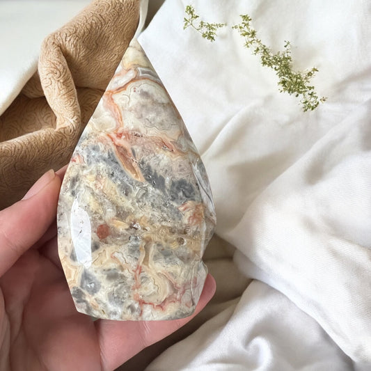 Yellow crazy lace agate teardrop