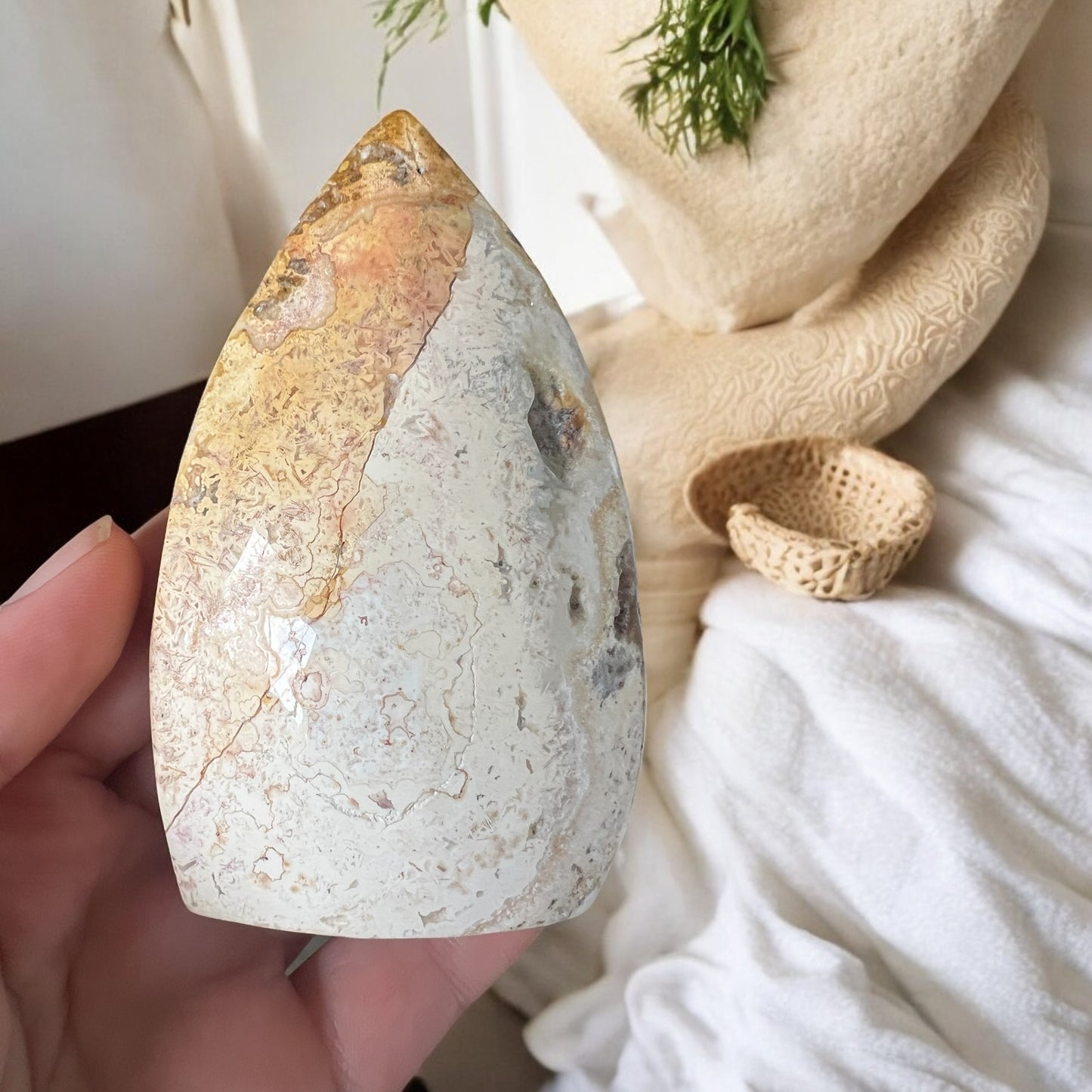 Yellow crazy lace agate teardrop