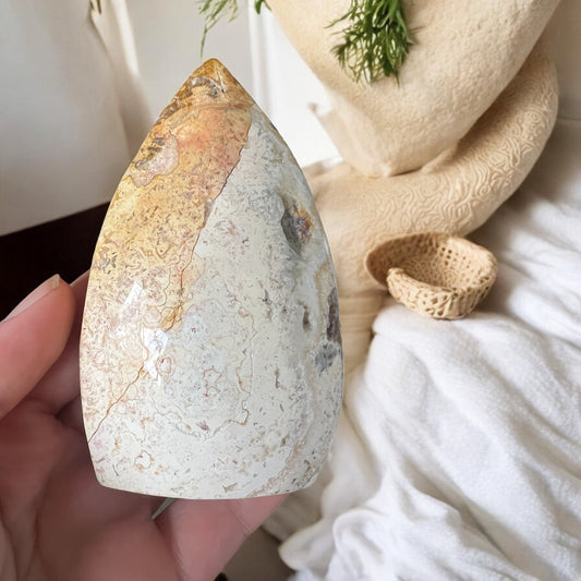 Yellow crazy lace agate teardrop