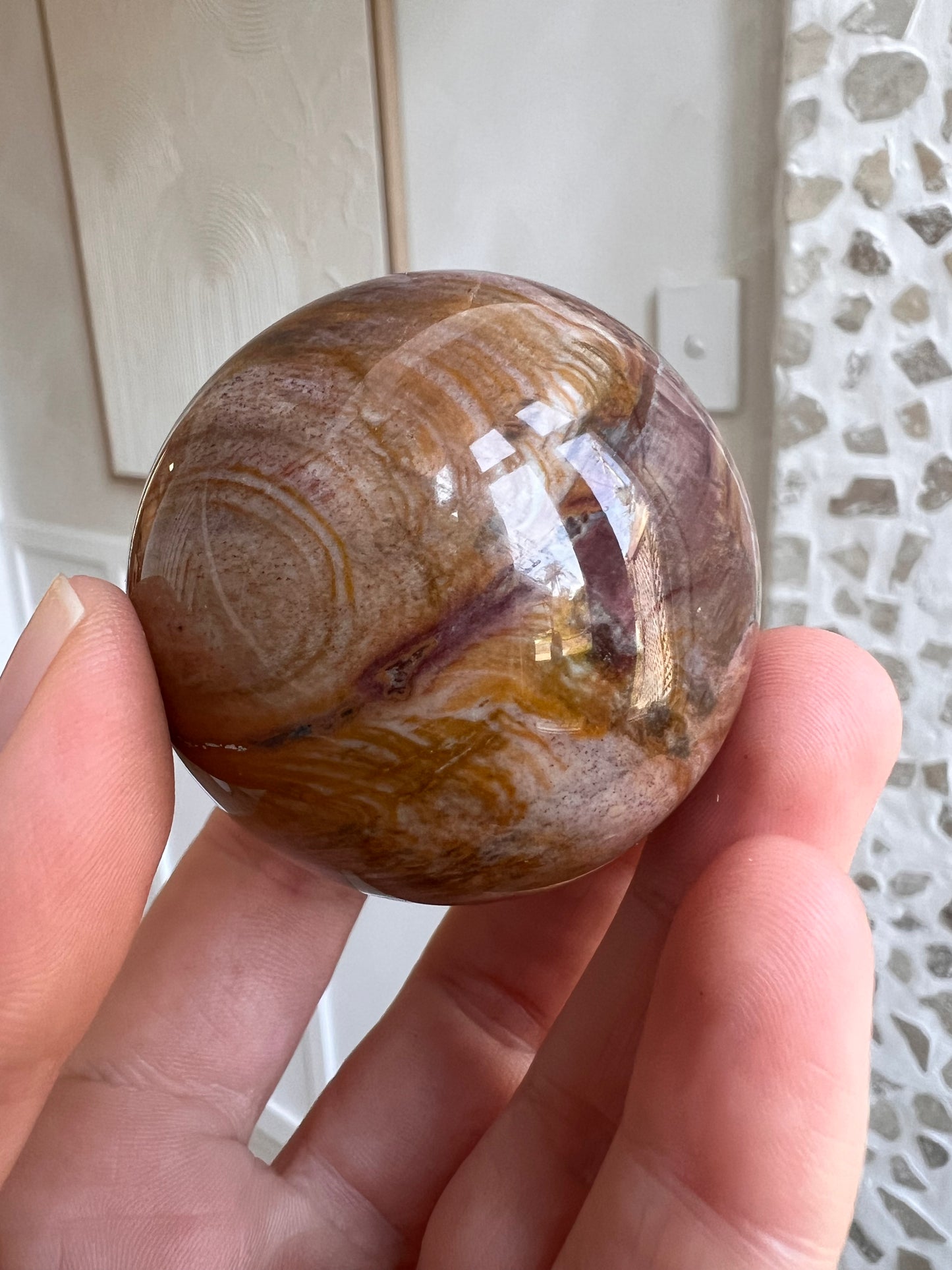 Petrified wood sphere small