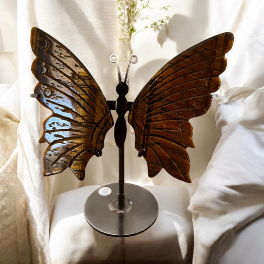 Tigers eye butterfly & stand (45A)