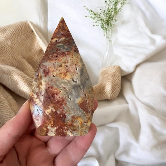 Crazy lace agate teardrop