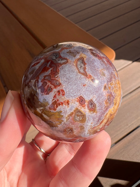 Beautiful petrified wood sphere