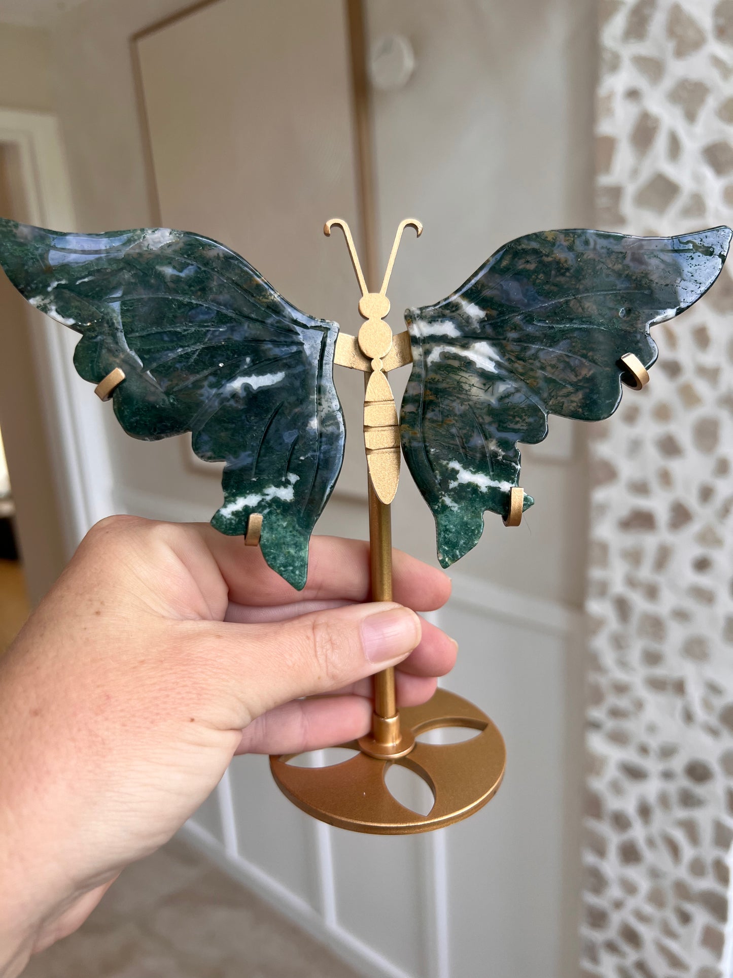 Beautiful moss agate butterfly wings