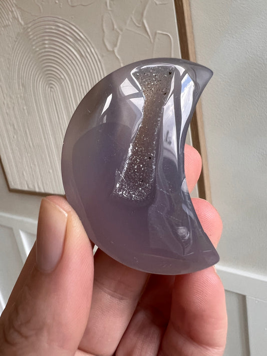 Drusy agate moon