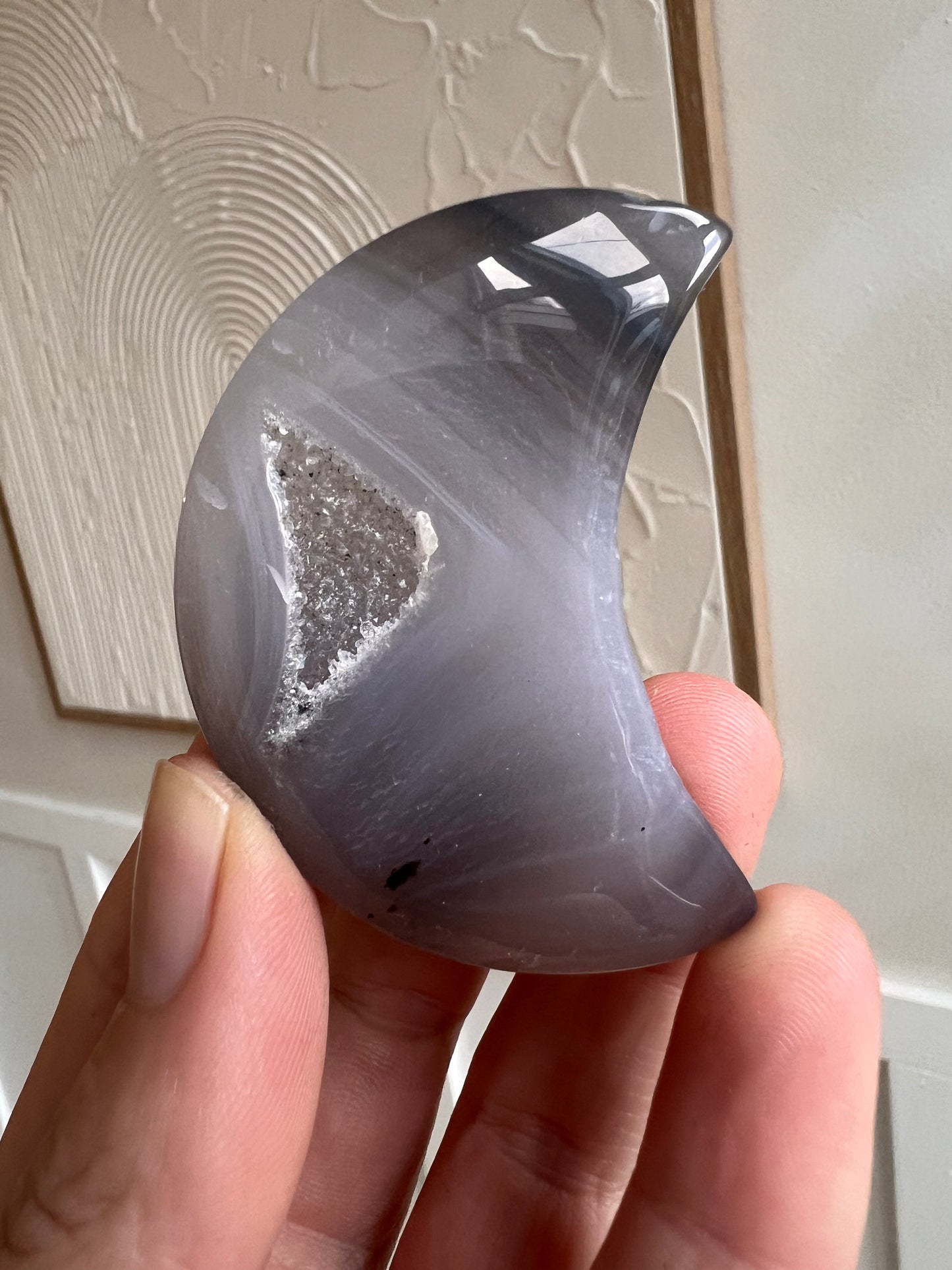 Drusy agate moon