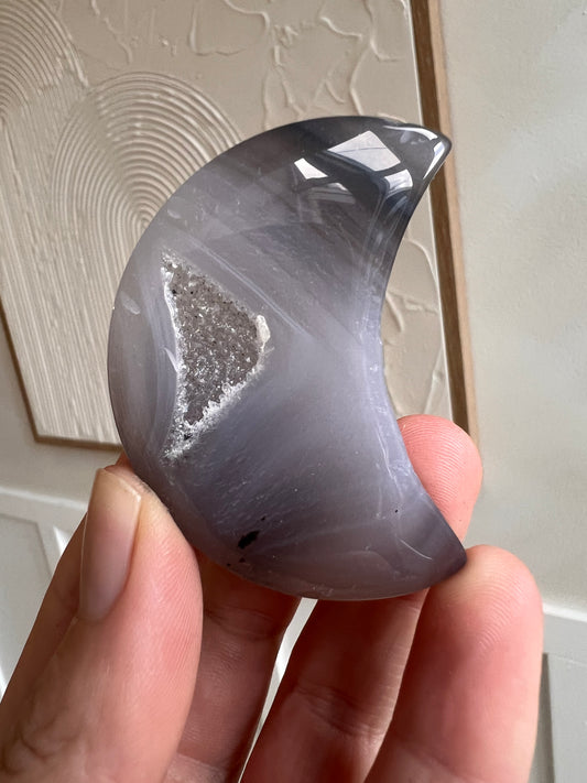 Drusy agate moon