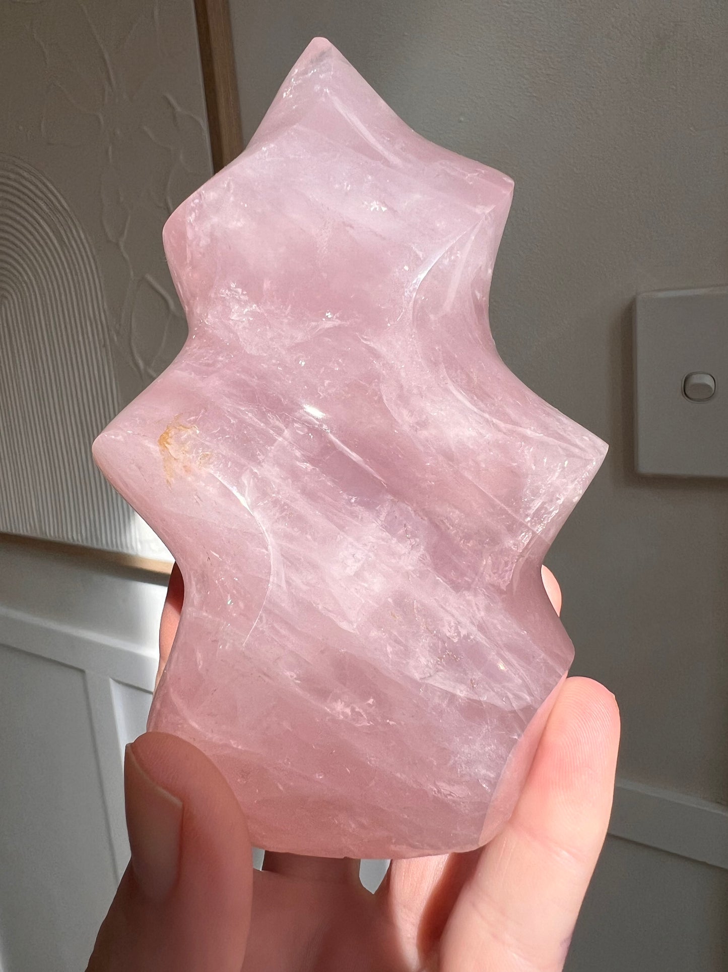 Madagascar rose quartz flame