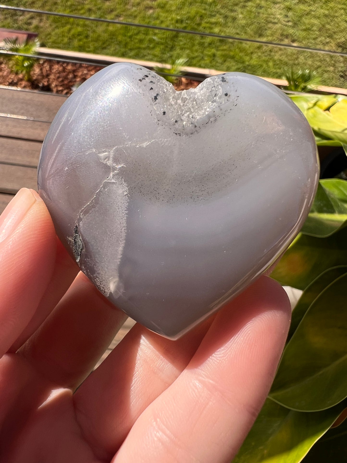 Drusy agate heart
