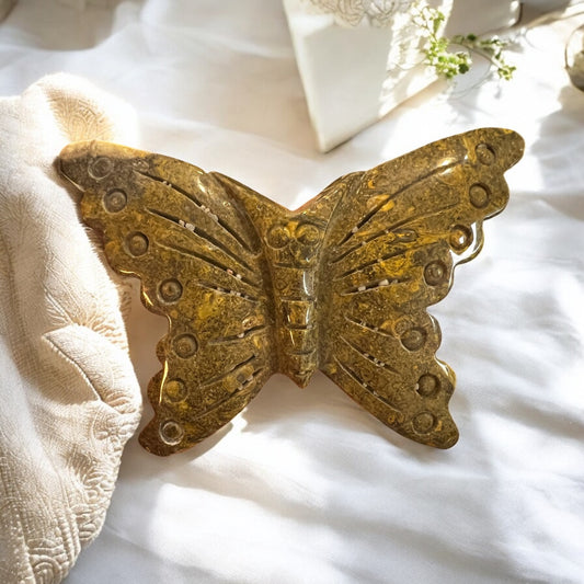 Ocean Jasper butterfly carving (38A)