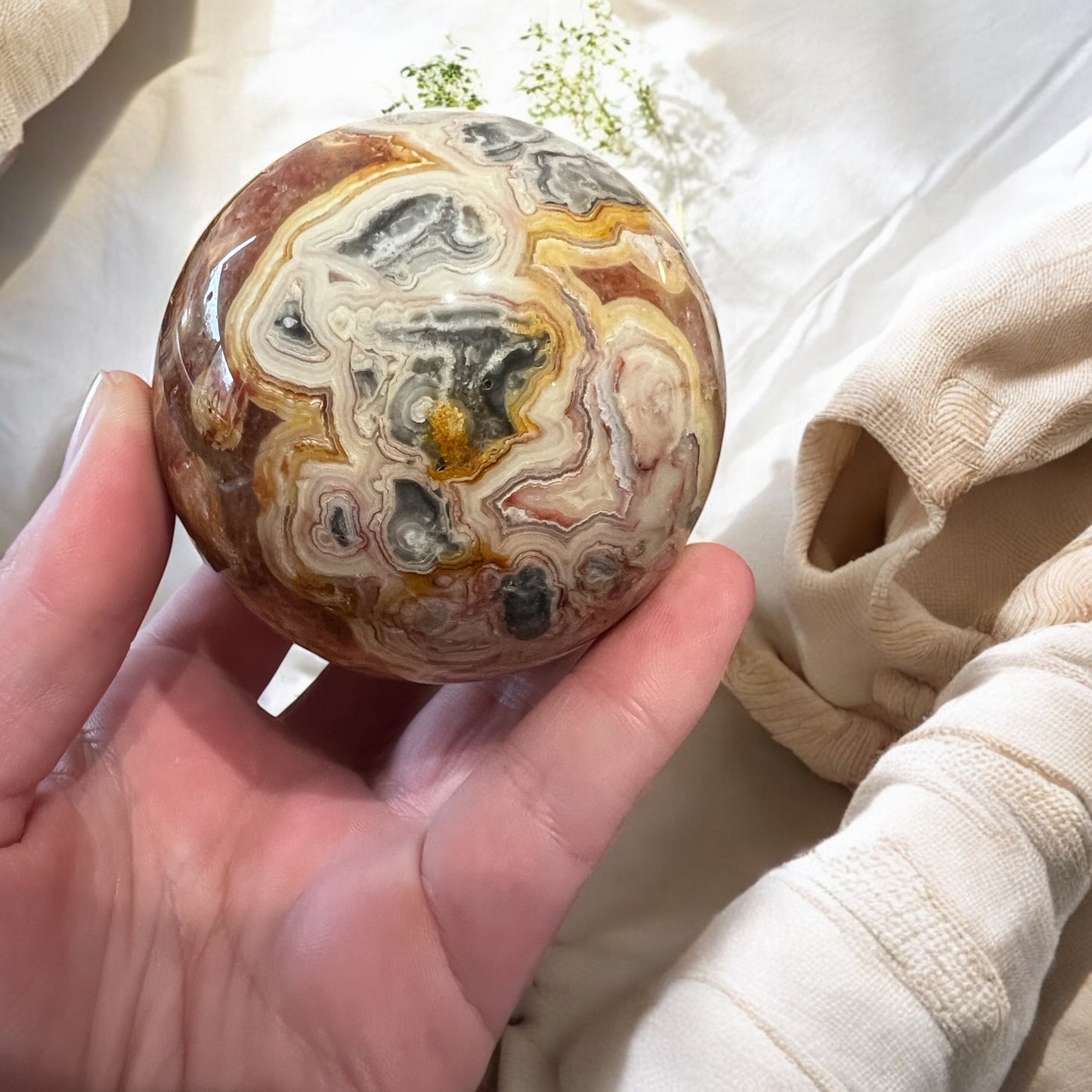 Mexican agate lace  sphere (65B)