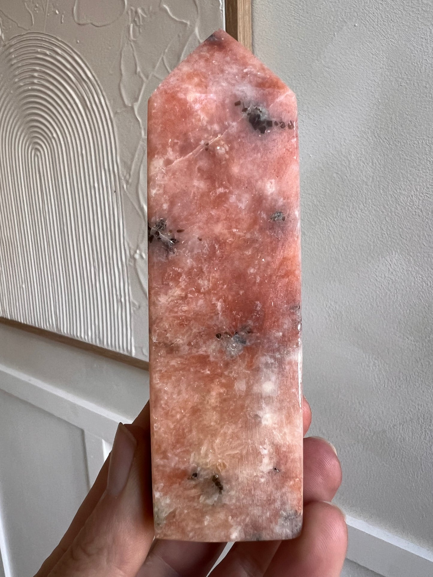 Pink calcite tower 13cm chunky