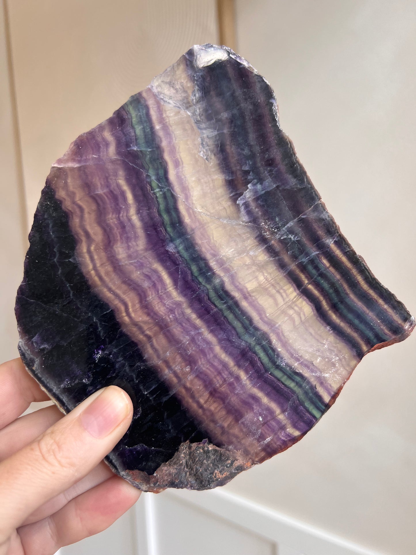 Raw fluorite slab 15x13cm