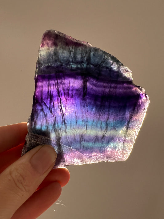 Raw fluorite slab 9x9cm