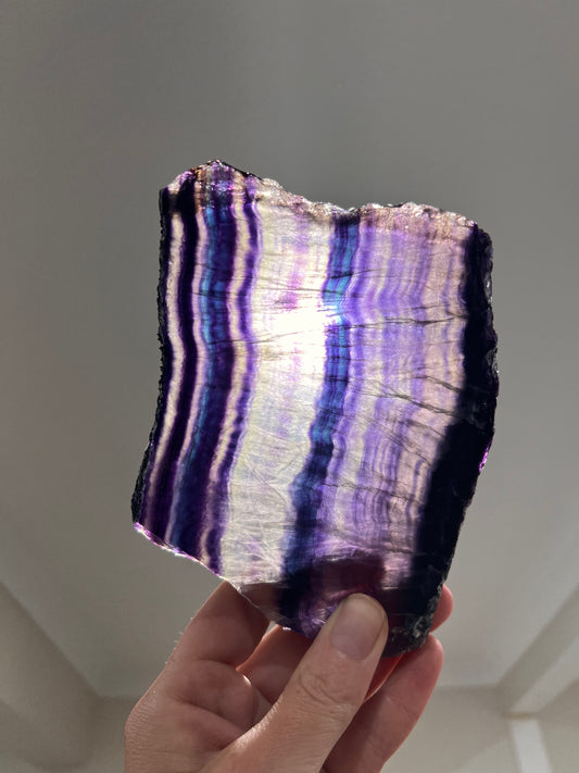 Raw fluorite slab 14x11cm