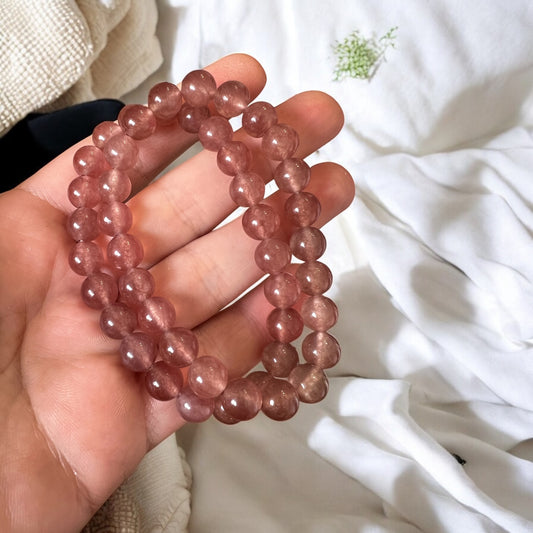 Strawberry quartz 8mm bracelet