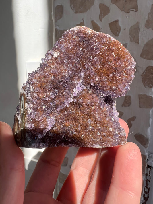 Rainbow amethyst cut base