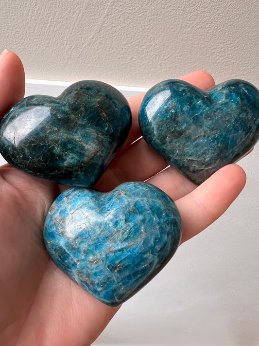 Blue apatite heart puffy