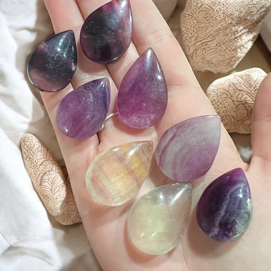 Fluorite teardrops intuitively chosen