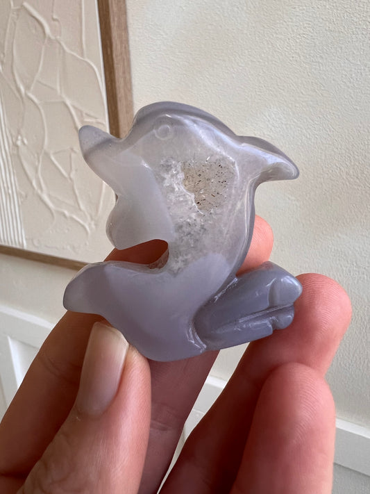 Drusy agate dolphin