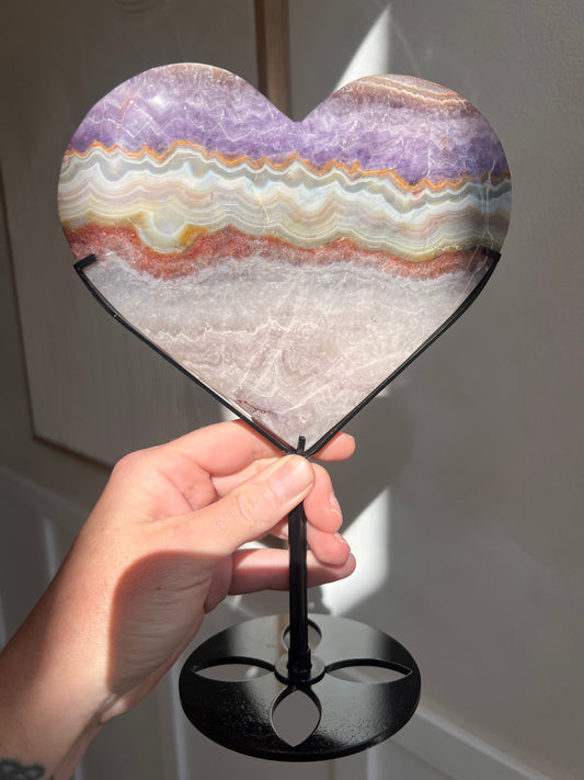 Large amethyst agate heart 26cmH