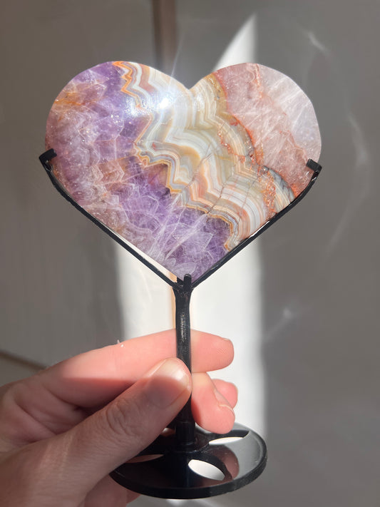 Amethyst agate heart 16cmH