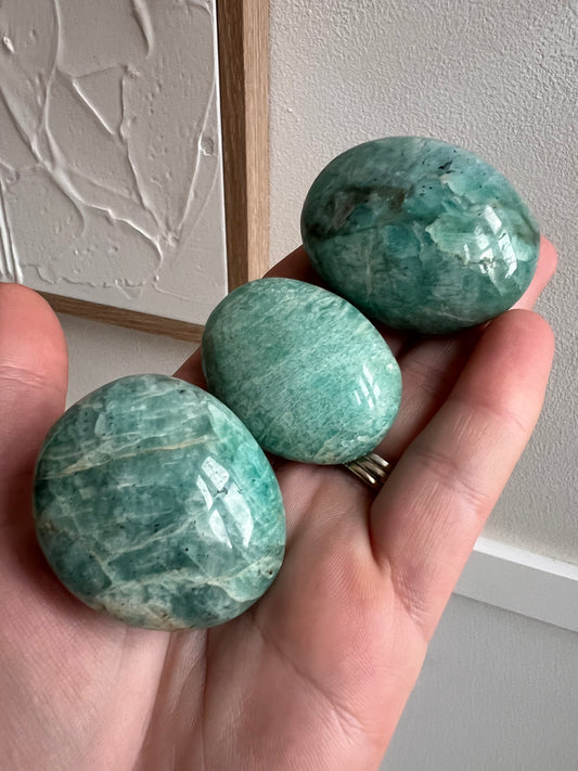 Amazonite palmstones Madagascar