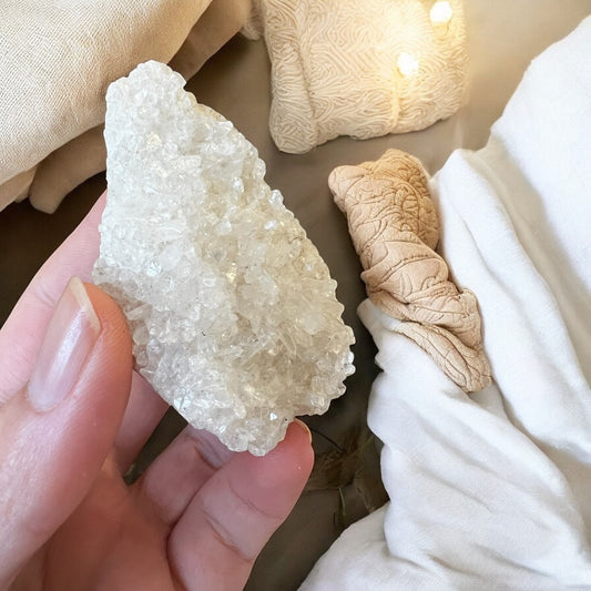 Snow quartz cluster