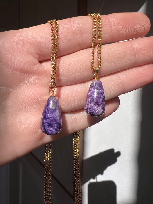 High quality charorite 925 S pendant /chain