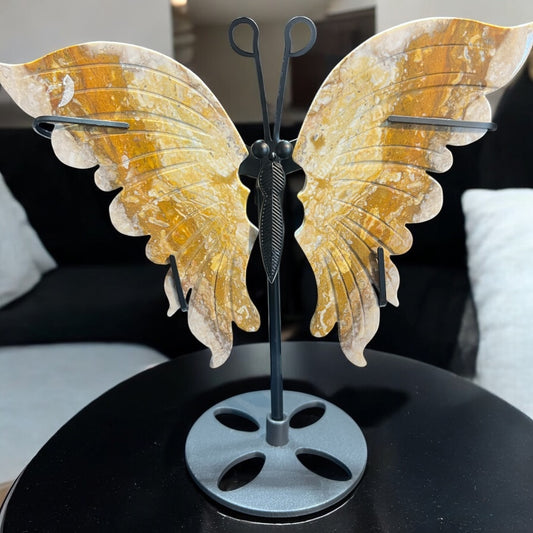 Ocean jasper butterfly stand (larger) 18-22cm high