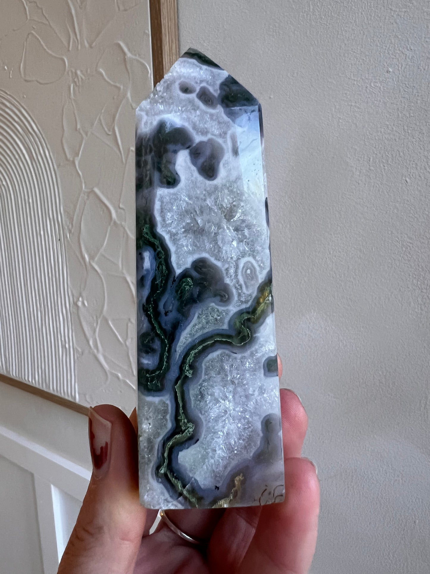 Moss agate tower