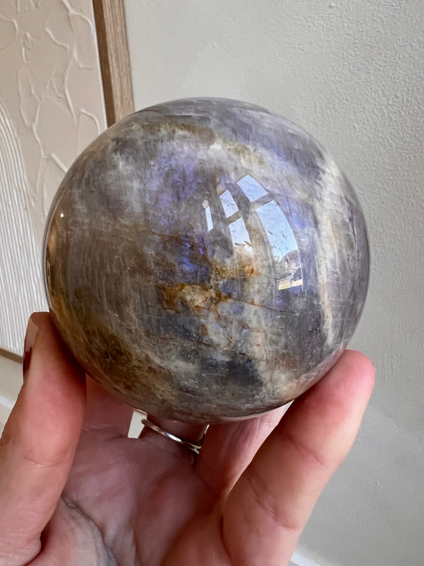 Large moonstone sphere