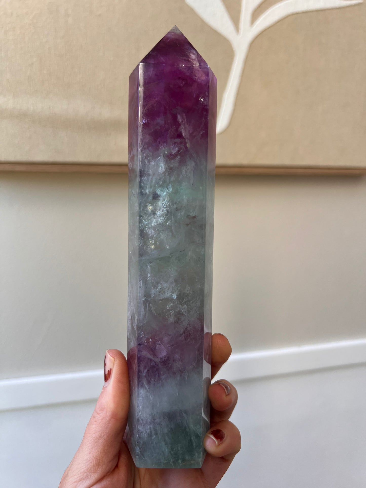 Large fluorite icy tower 24cm chunky