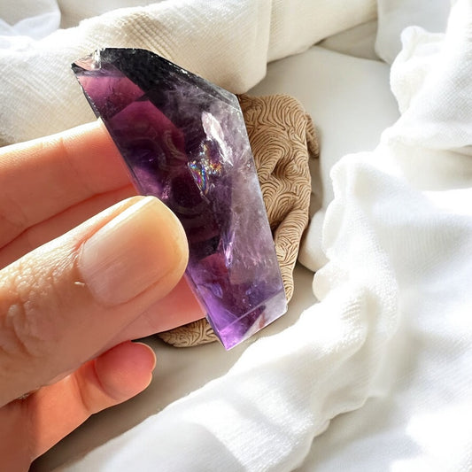 Amethyst raw point deep purple