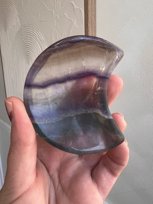 Fluorite moon bowl
