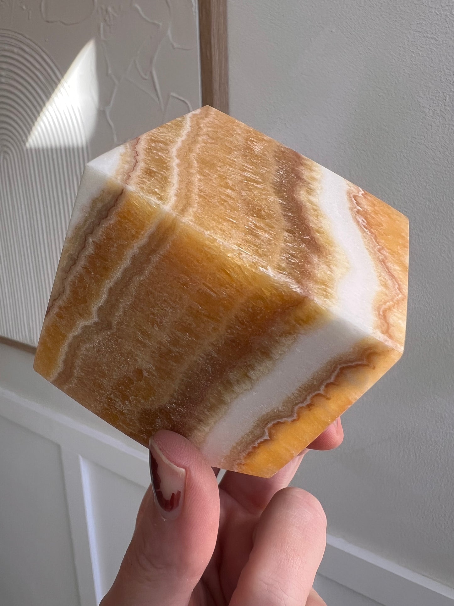 Floating calcite Cube