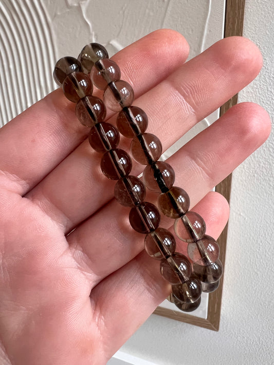 Light Smokey Quartz bracelet 7mm