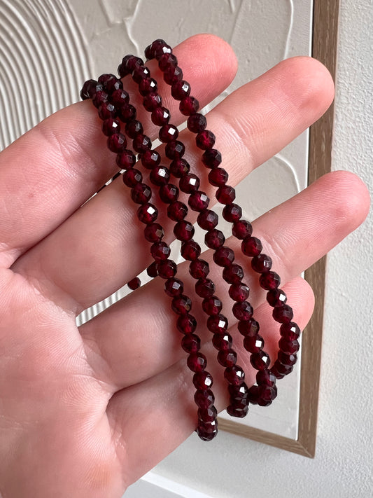 Dainty faceted garnet bracelet