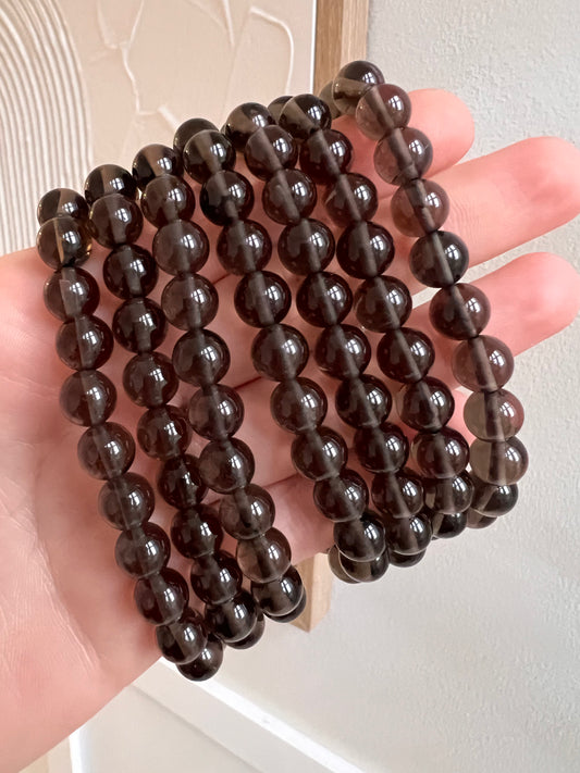 Dark Smokey Quartz 8mm bracelet