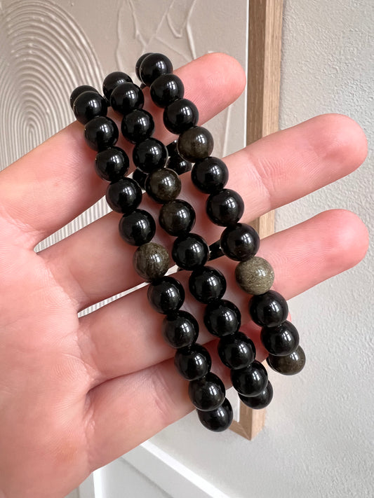 Gold obsidian 8mm bracelet