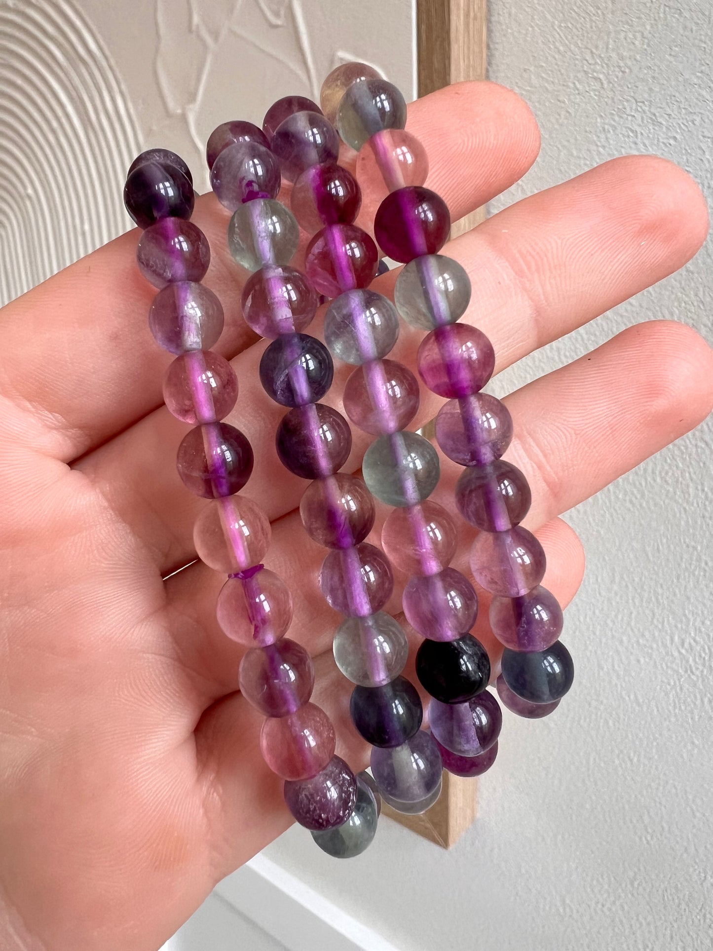 Rainbow fluorite 8mm bracelet