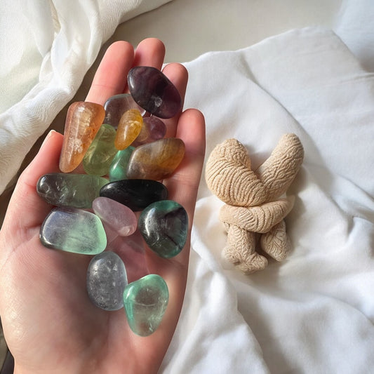Fluorite tumbles