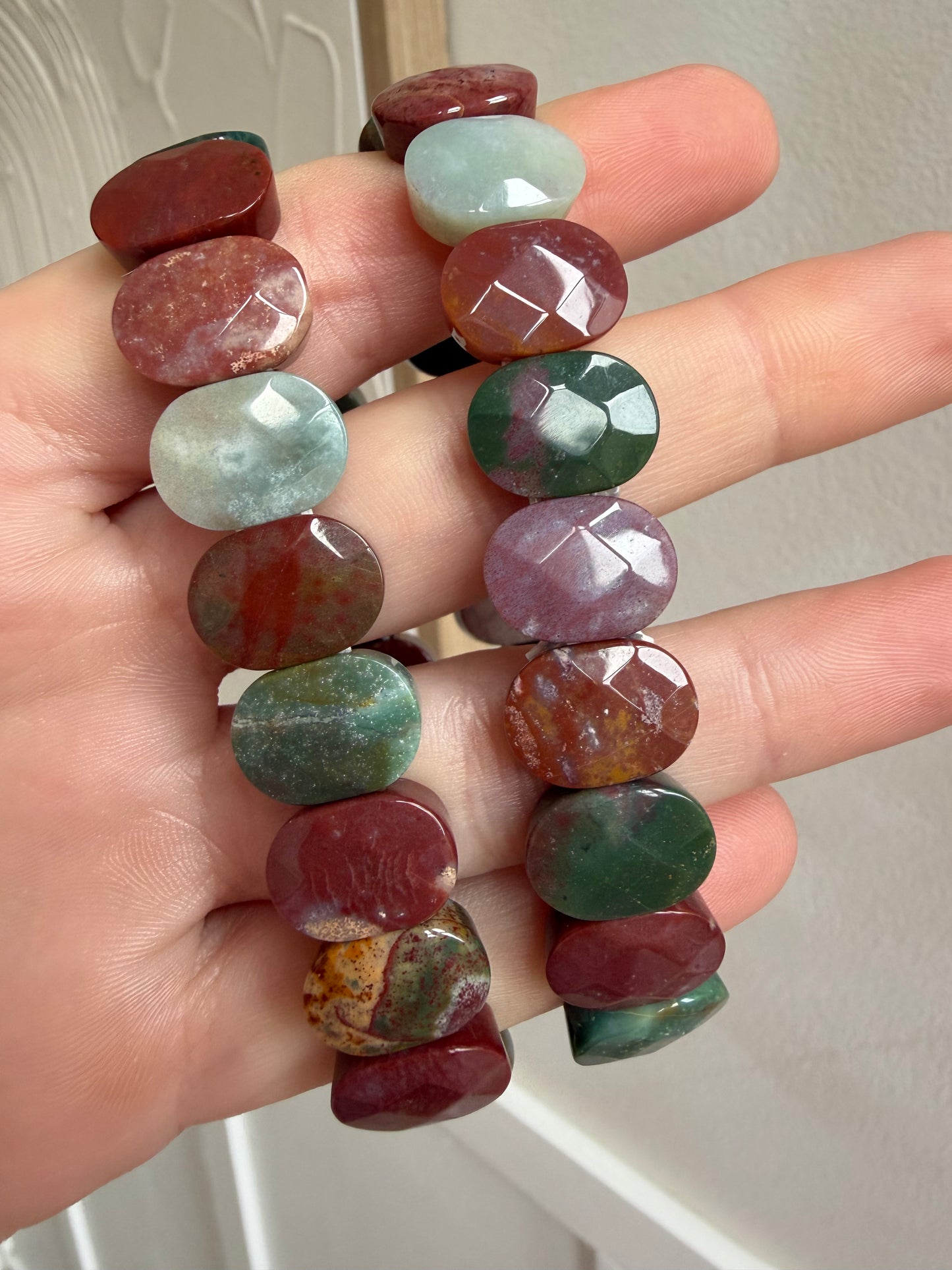 Ocean jasper faceted stretchy bangle
