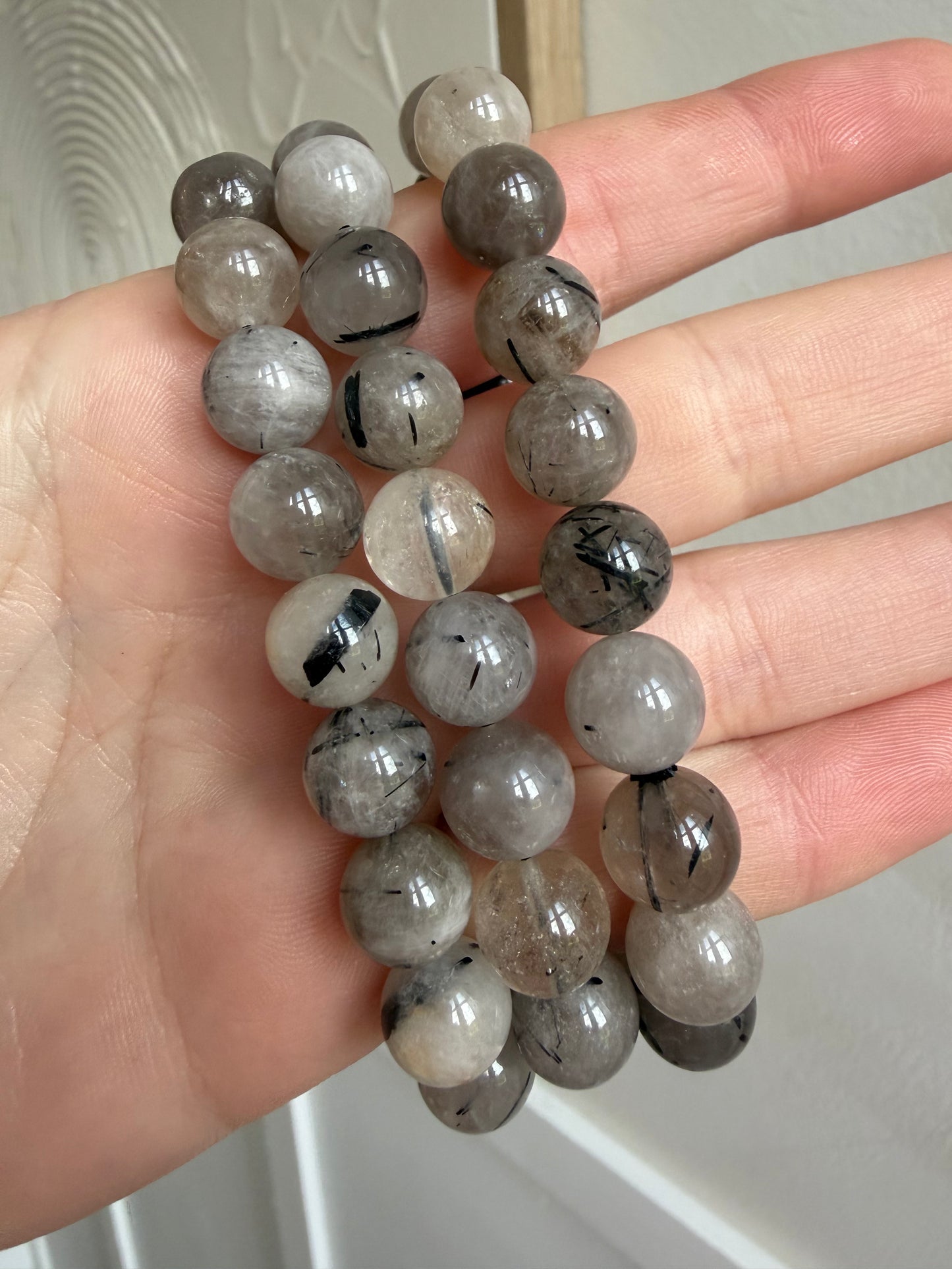 Tourmaline in quartz 10mm bracelet