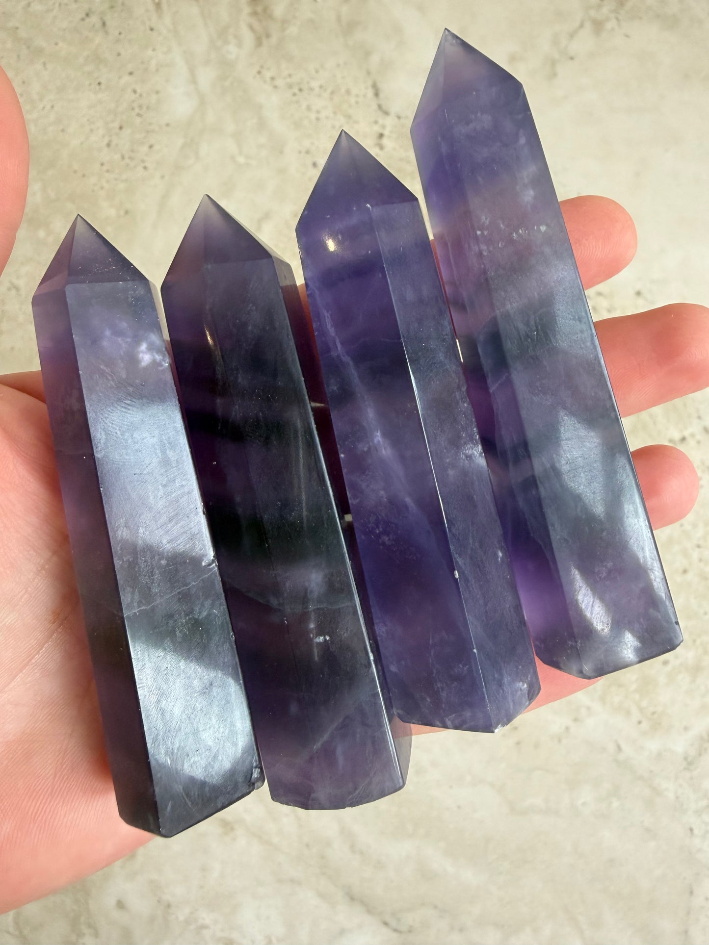 Madagascan purple fluorite points