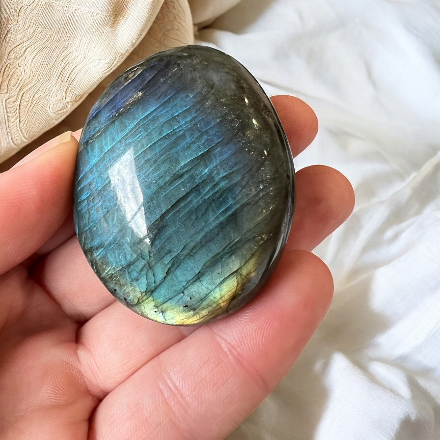 Labradorite palms super flashy intuitively chosen
