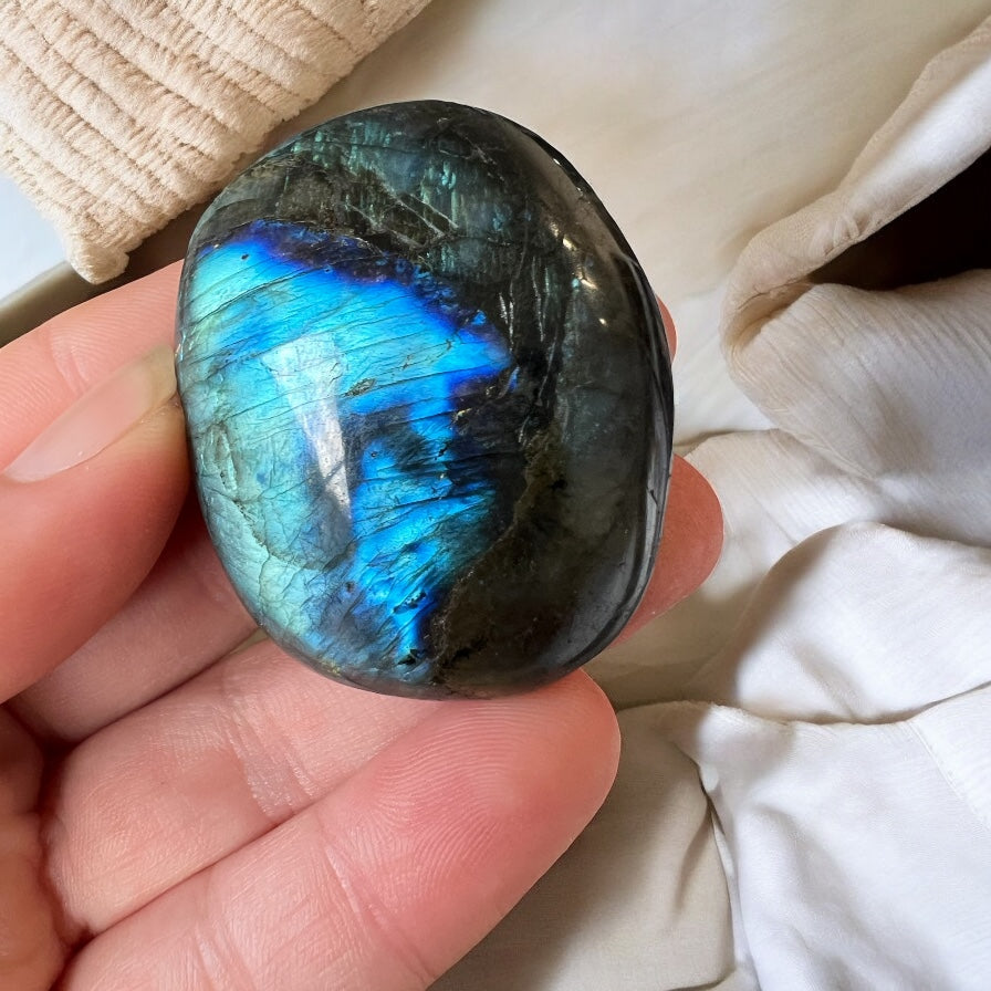 Labradorite palms super flashy intuitively chosen